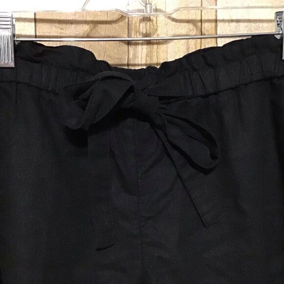 Isabel Maternity Black Linen Blend Shorts M - Picture 2 of 5